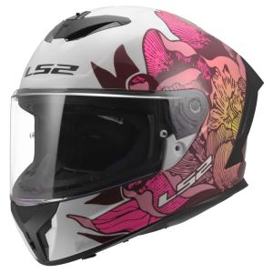 CASCO INTEGRAL LS2 FF820 RAPID III POPPIES II WHITE PINK