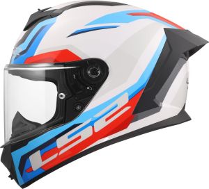 CASCO INTEGRAL LS2 FF820 RAPID III HYPER WHITE BLUE RED