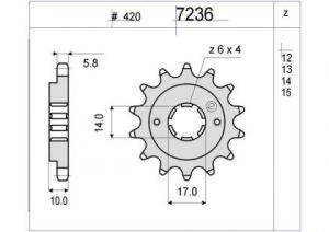 PIÑON DERBI 13 D mod 7236