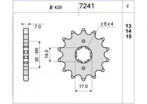PIÑON PROF. DERBI 13 D mod 7241