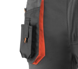 Pantalon TOP RANGE JUBA NEGRO/NARANJA Largo 65% poliester, 35% algodón.