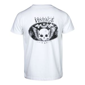 Camiseta Rock or die  Original Vintage Hombre Blanca