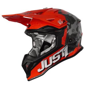 JUST1 J39 KINETIC CAMO GREY RED FLUO ORANGE