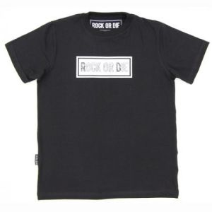 Camiseta Rock or die basica negra hombre