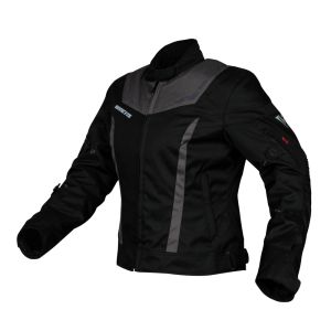 Chaqueta corta de moto mujer Invictus Diana  Black Grey