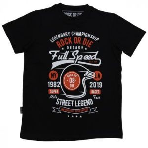 Camiseta Rock or die full speed negra hombre