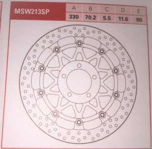 Disco de freno flotante EXCLUSIVAMENTE RACING TRW MSW213SP