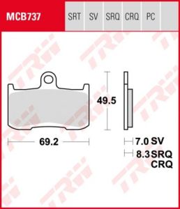 Pastillas De Freno Trw  Srq Circuito Y Entrenos Kawa Zx-9R 02-Ant.