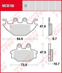 Pastillas De Freno Trw Kymco Kxr/Mxu 250 A.