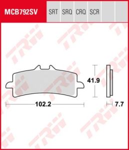 Pastillas De Freno Trw Srq Circuito Y Entrenos Ducati 1098 07-Mv Agusta F4 1000 07- Ant.