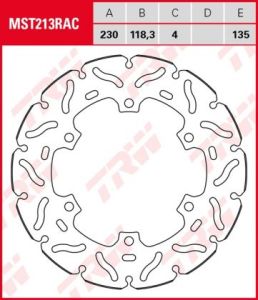 Disco de freno fijo RACING TRW  MST213RAC