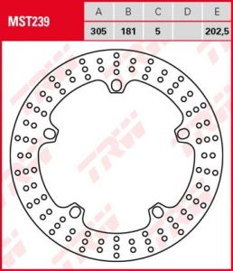 Disco de freno fijo TRW MST239