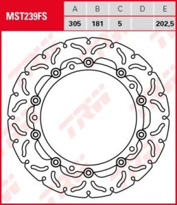 Disco de freno flotante TRW  MST239FS