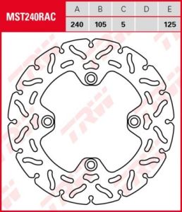 Disco de freno fijo RACING TRW  MST240RAC