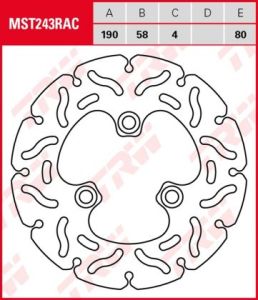 Disco de freno fijo RACING TRW  MST243RAC