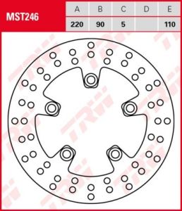 Disco de freno fijo TRW  MST246