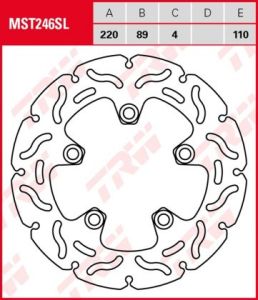 Disco de freno RACING no TUV fijo TRW  MST246SL