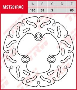 Disco de freno fijo RACING TRW  MST261RAC