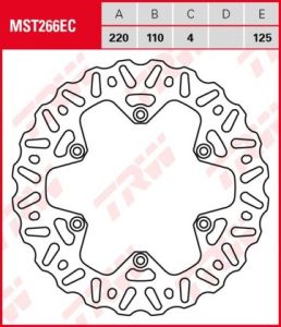 Disco de freno fijo OFF ROAD TRW MST266EC