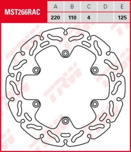 Disco de freno fijo RACING TRW  MST266RAC
