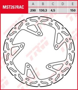 Disco de freno fijo RACING TRW  MST267RAC