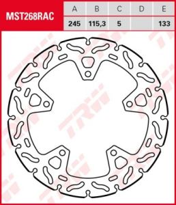 Disco de freno fijo RACING TRW  MST268RAC
