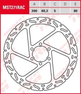 Disco de freno fijo RACING TRW  MST271RAC