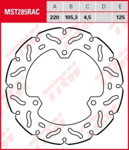 Disco de freno fijo RACING TRW  MST285RAC