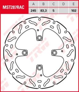Disco de freno fijo RACING TRW  MST287RAC