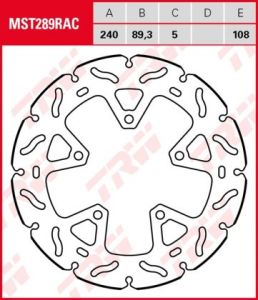 Disco de freno fijo RACING TRW MST289RAC