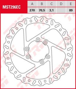 Disco de freno fijo OFF ROAD TRW MST296EC