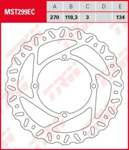 Disco de freno fijo OFF ROAD TRW MST299EC