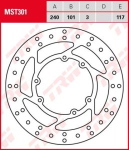 Disco de freno fijo TRW  MST301