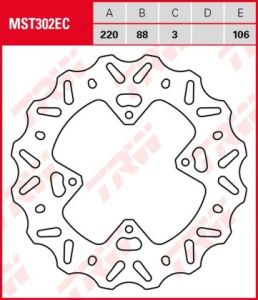 Disco de freno fijo OFF ROAD TRW MST302EC