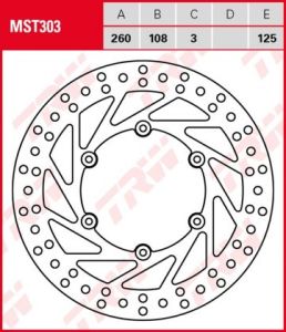 Disco de freno fijo TRW  MST303