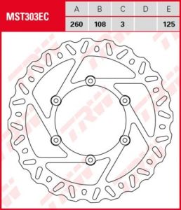 Disco de freno fijo OFF ROAD TRW MST303EC