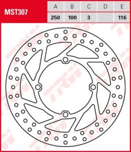 Disco de freno fijo TRW  MST307