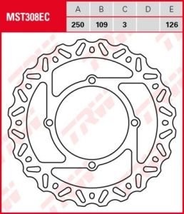 Disco de freno fijo OFF ROAD TRW MST308EC