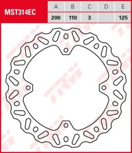 Disco de freno fijo OFF ROAD TRW MST314EC