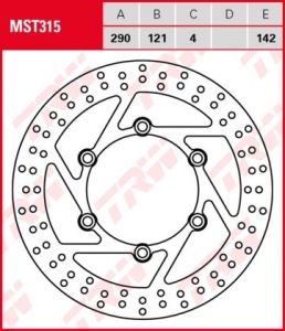 Disco de freno fijo TRW  MST315