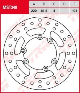 Disco de freno fijo TRW  MST340