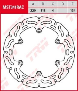 Disco de freno fijo RACING TRW  MST341RAC