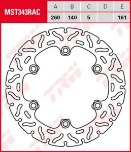 Disco de freno fijo RACING TRW  MST343RAC