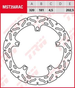 Disco de freno fijo RACING TRW MST356RAC