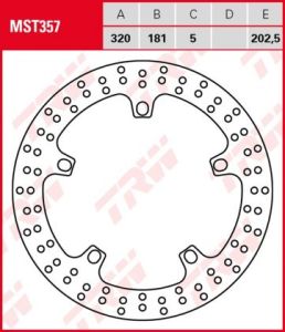 Disco de freno fijo TRW MST357
