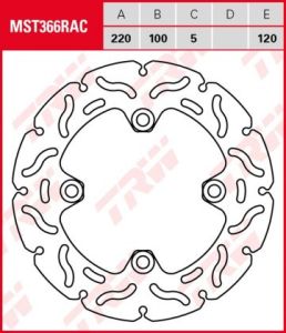 Disco de freno fijo RACING TRW  MST366RAC