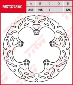 Disco de freno fijo RACING TRW  MST374RAC