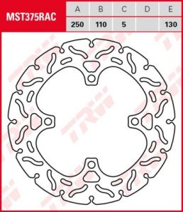 Disco de freno fijo RACING TRW  MST375RAC