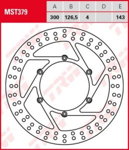 Disco de freno fijo TRW  MST379
