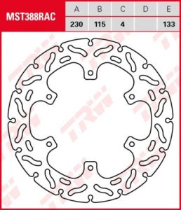 Disco de freno fijo RACING TRW MST388RAC